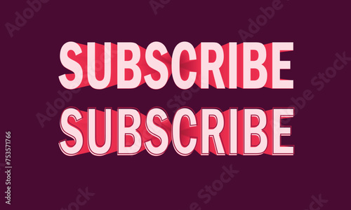 3d render text of a subscribe sign symbol