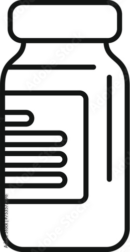 Strong potion immune icon outline vector. Supplement healthcare. Microscope vaccination