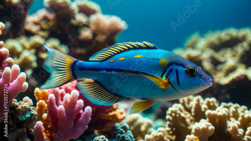 Underwater Scenery with Fish 3D Wallpaper  © MUHAMMAD