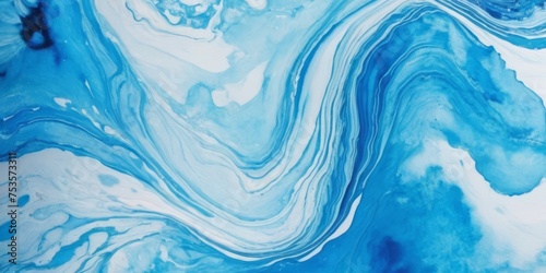 Abstract blue watercolor paint marble background , Ink colors are amazingly bright artwork watercolor photo