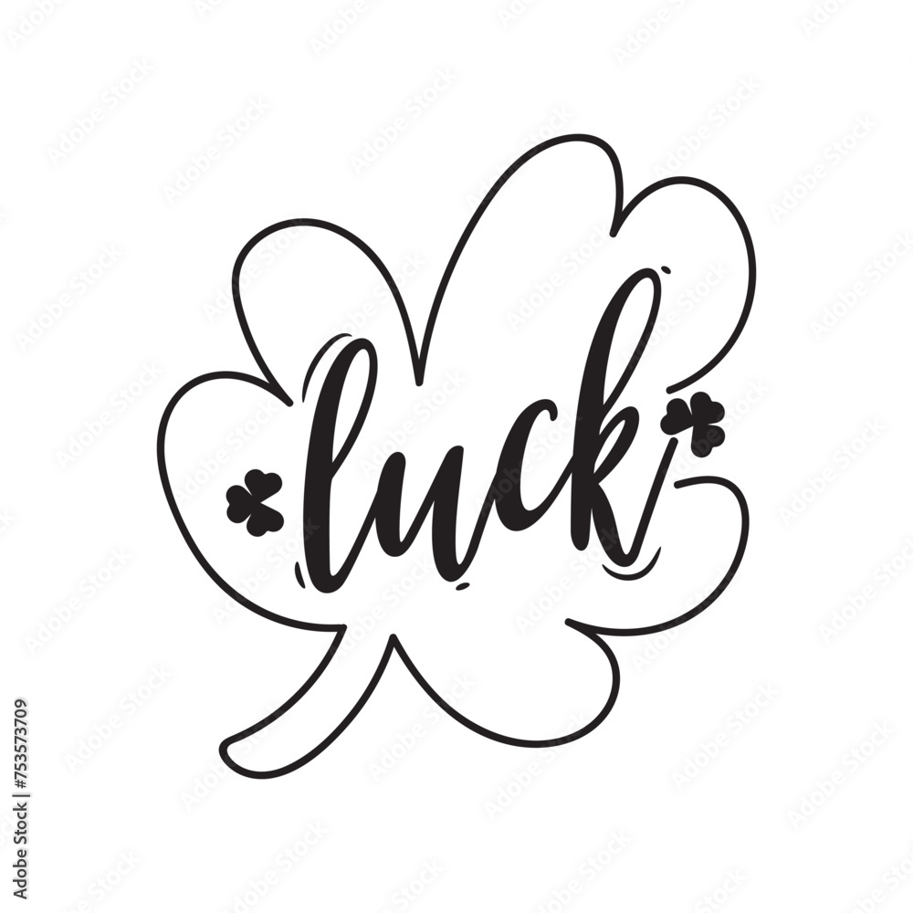Luck Clover Vector Design on White Background