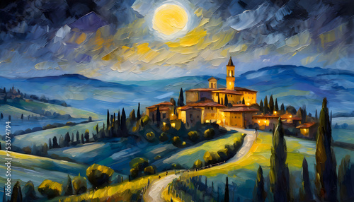 Tuscany landscape painting