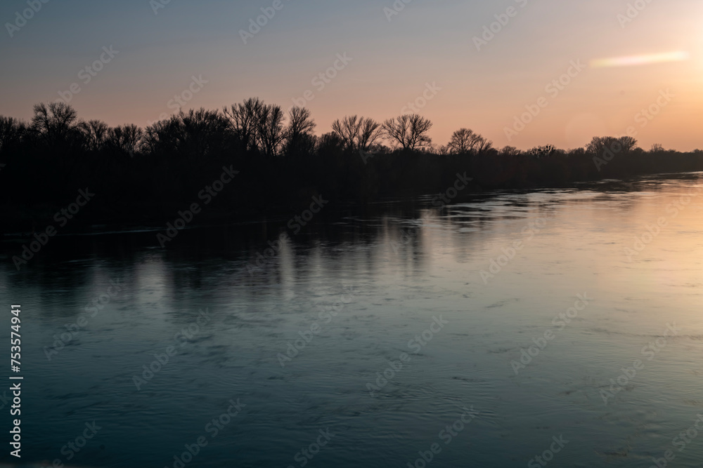 sundown, jezior, woda, niebo, słońce, rzeka, krajobraz, wschody, charakter, wieczorny, chmura, poranek, chmura, dzisiejszy wieczór, spokojny, pomarańcz, brzask, drzew, bory, 