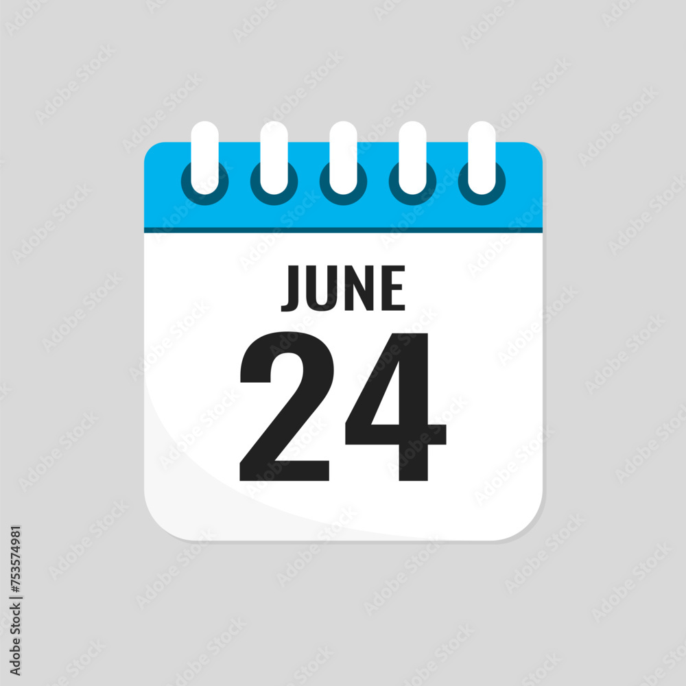 Icon page calendar day - 24 June Icon page calendar day - 24 June