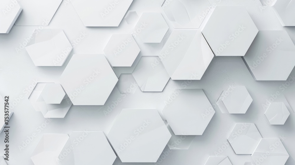 Abstract paper Hexagon white Background ,light and shadow Abstract paper Hexagon white Background ,light and shadow