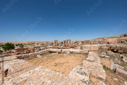 Harran University one of the oldest settlements in the world on the UNESCO World Heritage Temporary List with blue clear sky and night