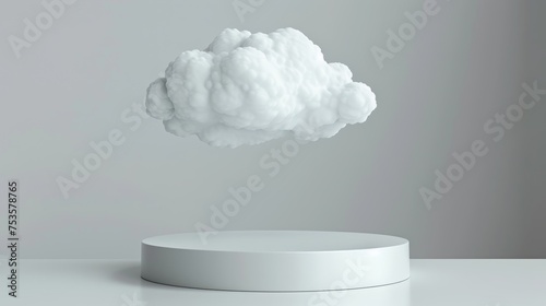 Dreamy cloud background 3d podium for product display pastel sky scene with minimalist design