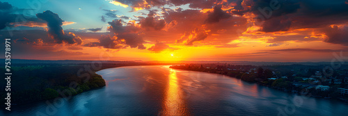 sunset over the sea, Aerial View of Sunset over Dora Creek and Erarin 