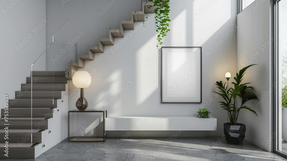 3D animasi living room, room interior design