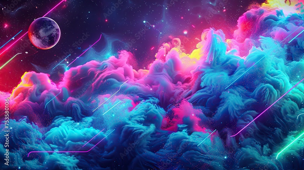 Fototapeta premium Abstract colorful background smoke, swirling in vibrant hues and dynamic patterns, creating a mesmerizing and atmospheric effect.