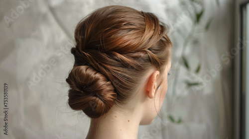 A teenage girl getting ready for prom  with hair