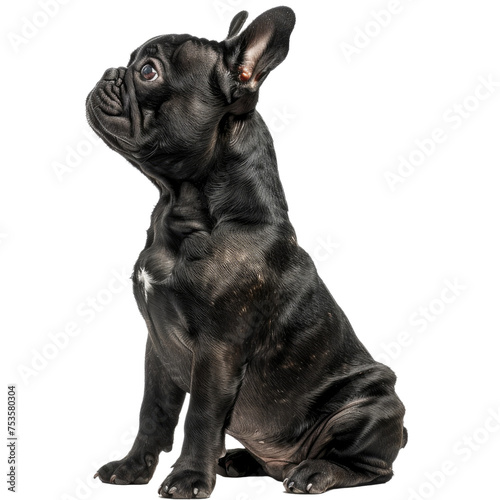 french bulldog sitting isolated on white background photo