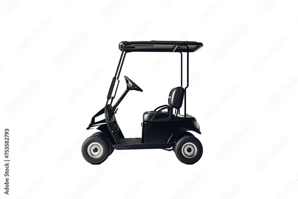 Golf cart isolated on white background for transportation purposes