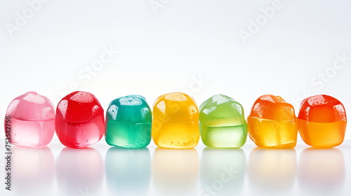 Jelly sweats. Gummy bears candy isolated on white background