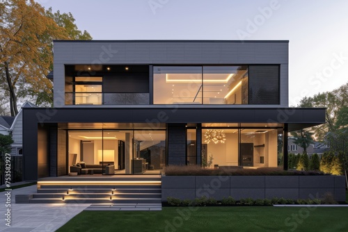 A modern house inspired by the sleek lines and futuristic aesthetic of spacecraft © Boinah