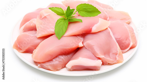 Raw chicken breast fillets. isolated