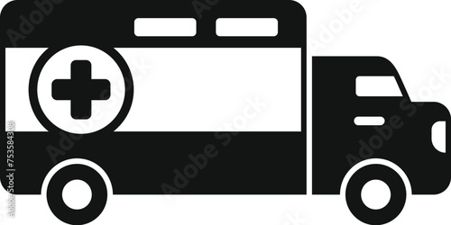 Emergency ambulance car icon simple vector. Patient treatment. Nursing clinic care