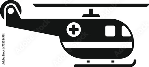 Ambulance emergency helicopter icon simple vector. Care clinic center. Well being patient