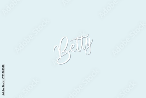 Prénom Betty au design simple sur fond bleu pastel clair