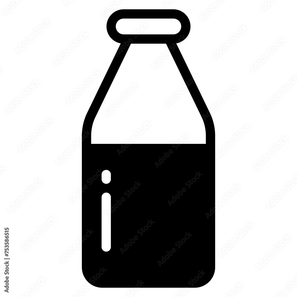 bottle glass of milk icon bottle glass of milk icon