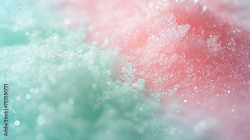 Candy Dreams - A gradient from candy pink to mint green, embodying sweet dreams, with a sugary, sparkling texture. 