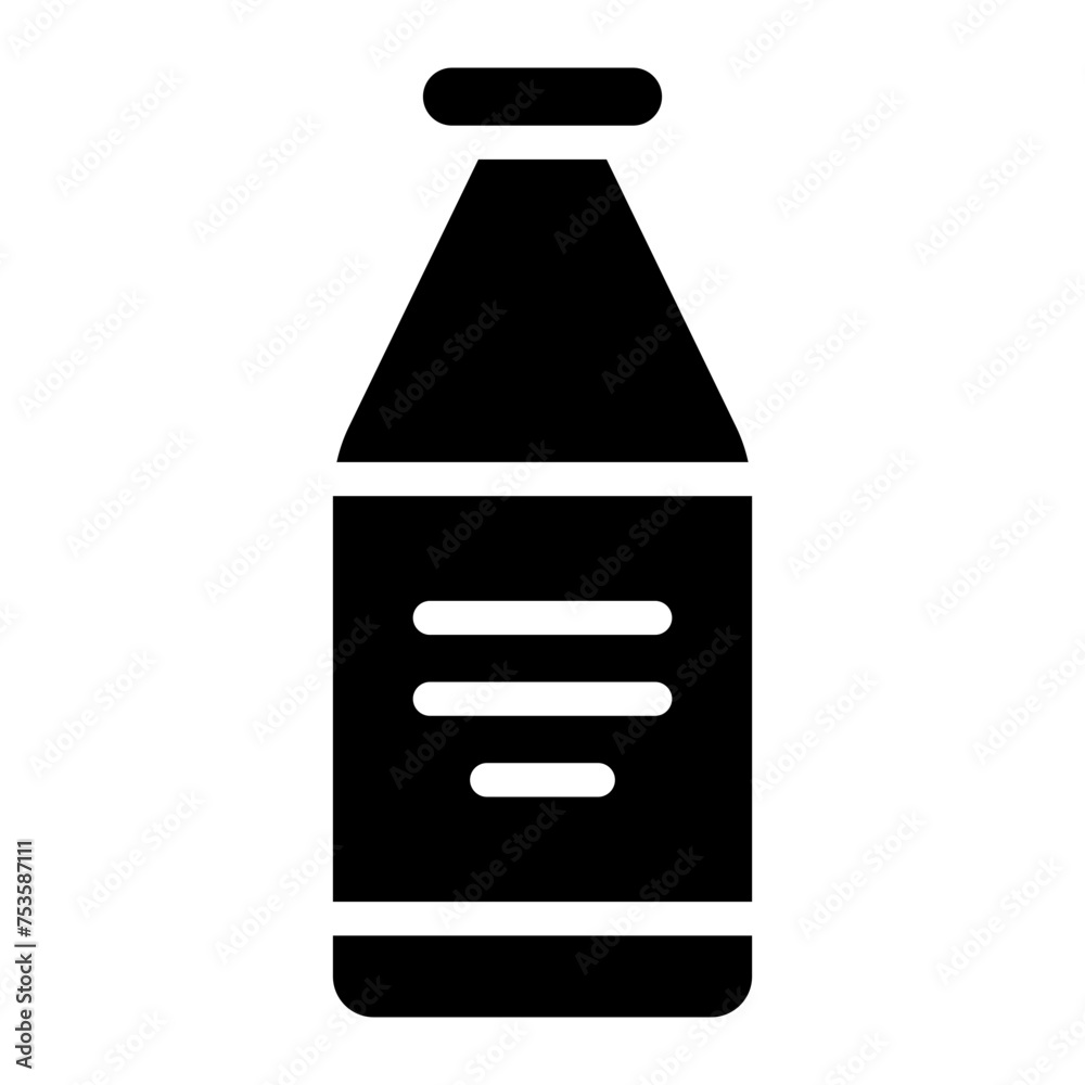 bottle glass of milk icon bottle glass of milk icon