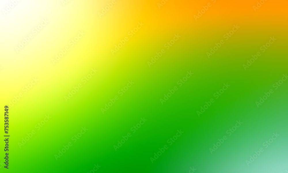 Abstract blurred background image of green, orange, yellow colors gradient used as an illustration. Designing posters or advertisements.