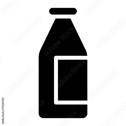 bottle glass of milk icon