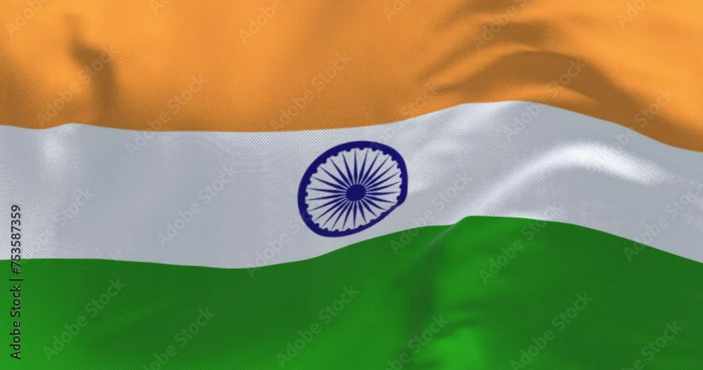 National flags of India waving on a clear day