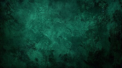 Elegant dark emerald green background with black shadow border and old vintage grunge texture design