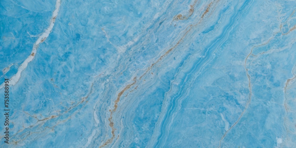 Closeup surface abstract light blue marble pattern at the marble stone floor texture background