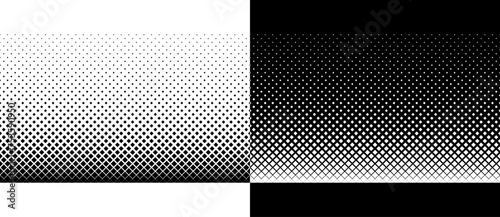 Art design element or background with halftone rhombuses. A black figure on a white background and an equally white figure on the black side. photo