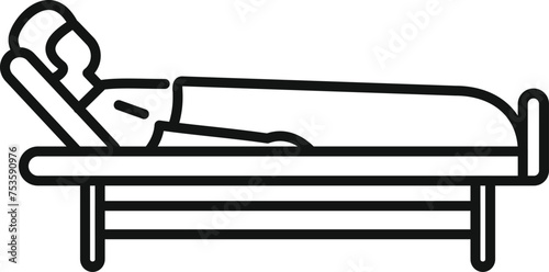 Bed nurse patient icon outline vector. Center condition. Clinical room treatment