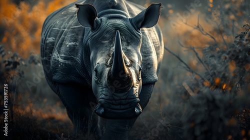a cinematic and Dramatic portrait image for rhinoceros photo