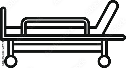 Soft clinical bed icon outline vector. Patient insurance helping. Nurse help treatment