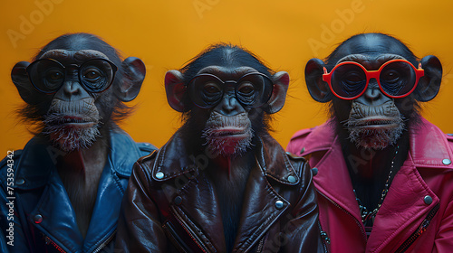 Monkeys Rock Band in Trendy Attire Ready for Live Show