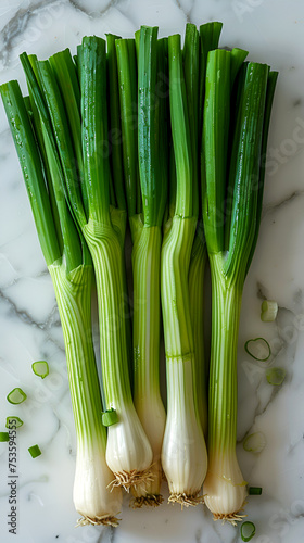 Sweet Garleek is a garlic and leek hybrid that combines the sweetness of onions with the rich flavor of garlic. On a white background. photo