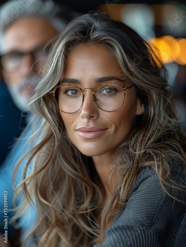 Woman Wearing Glasses and Gray Sweater