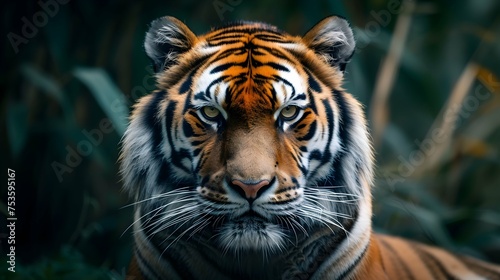 a cinematic and Dramatic portrait image for tiger