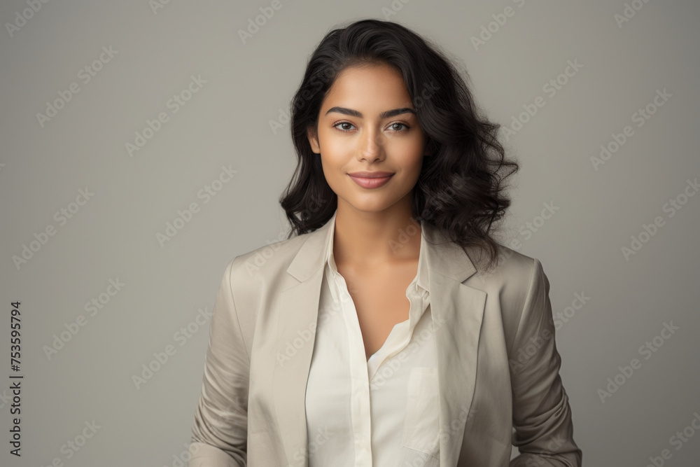 Portrait of a smiling young woman of Indian ethnicity having long flowing hair Portrait of a smiling young woman of Indian ethnicity having long flowing hair