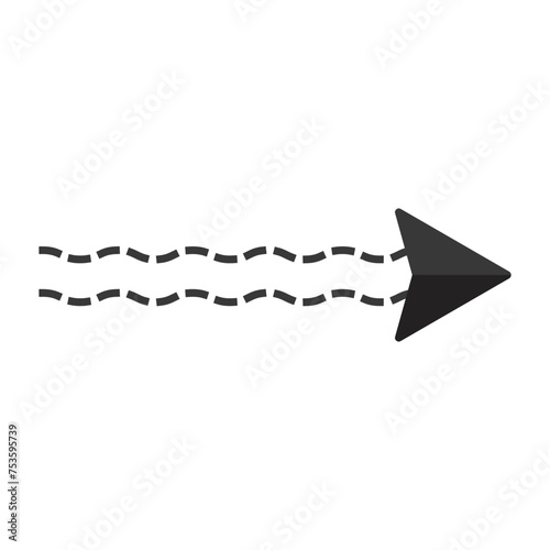 Black arrow pointer cursor, Arrow silhouette icon, Vector element isolated on white.