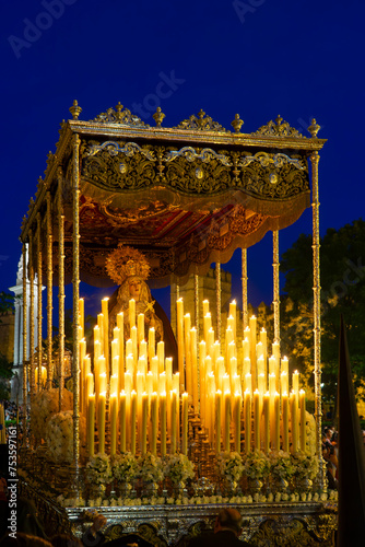 palio de la virgen de los dolores de la hermandad de Santa cruz en la semana santa de Sevilla photo