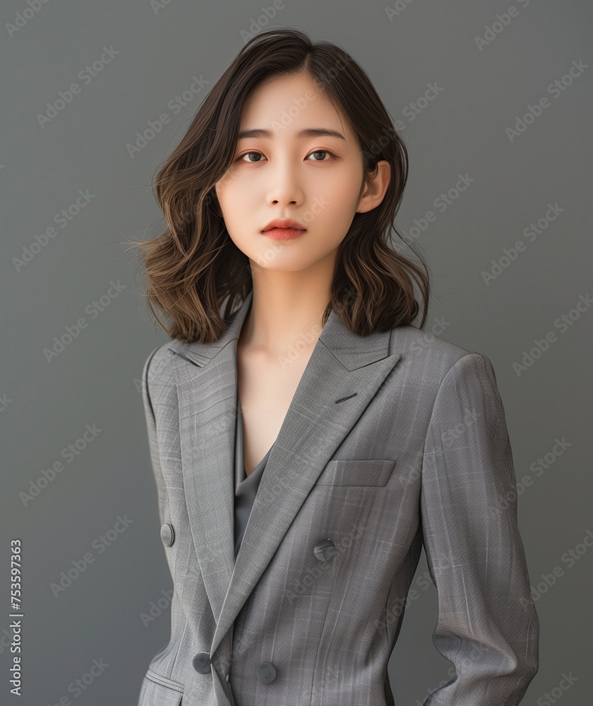 Confident Asian Woman Exuding Strength and Determination Confident Asian Woman Exuding Strength and Determination
