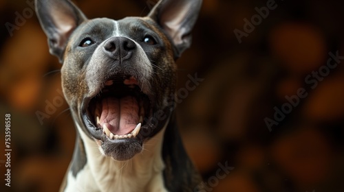 angry, growling terrier portrait photo