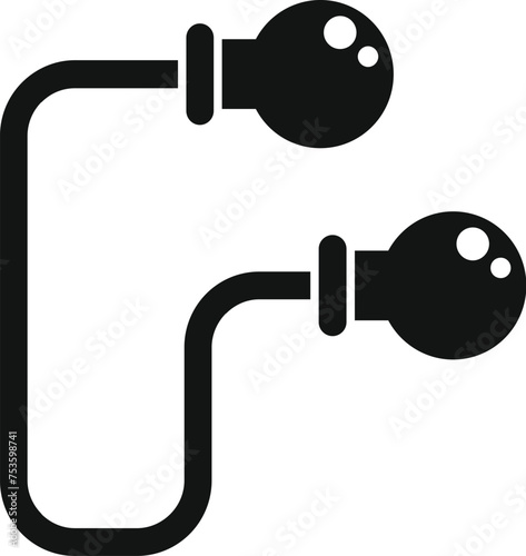 Wired earplugs icon simple vector. Safety canal cover. Medical plugs noise reduction