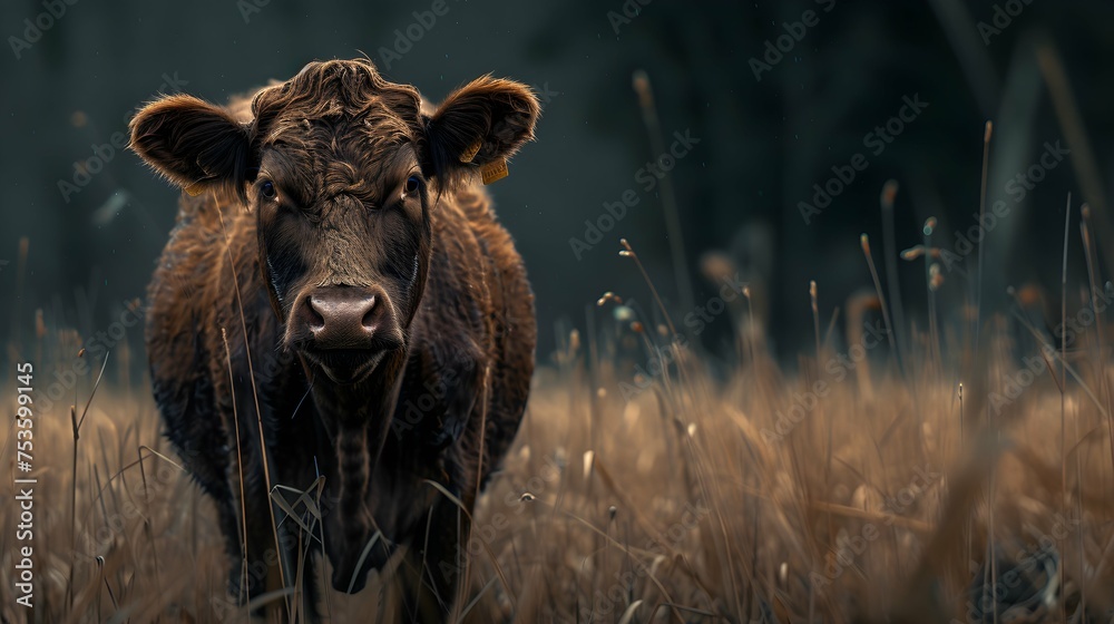 Fototapeta premium a cinematic and Dramatic portrait image for cow