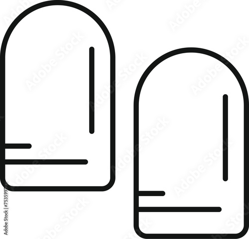 Device earplugs icon outline vector. Cover foam canal. Medical noise reduction