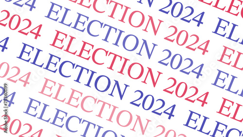 Election text on white background 2024 election voting information displayed in political backdrop pattern
