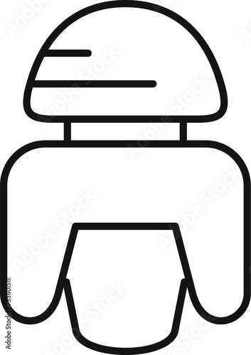 Rubber ear plug icon outline vector. Sound hearing noise. Foam cover canal