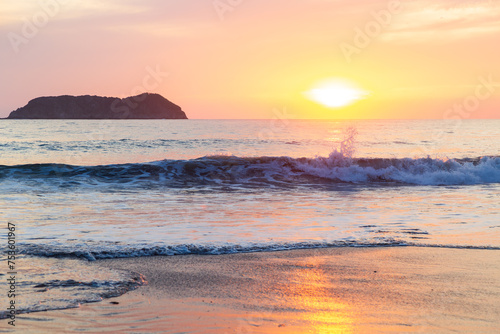 Fabulous golden and pink sunset on the Pacific Ocean, Manuel Antonio, Costa Rica